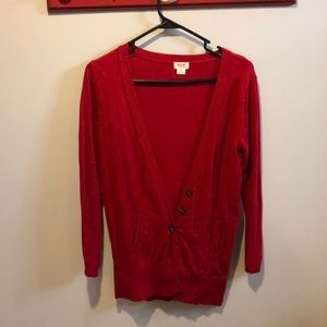 Red cardigan